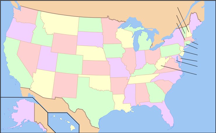 USA states map